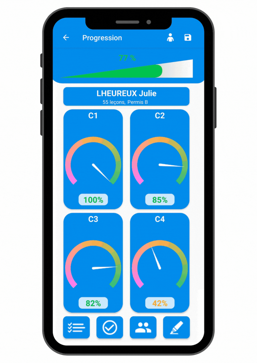Fiche de suivi pédagogique dans l'application HarMobil'